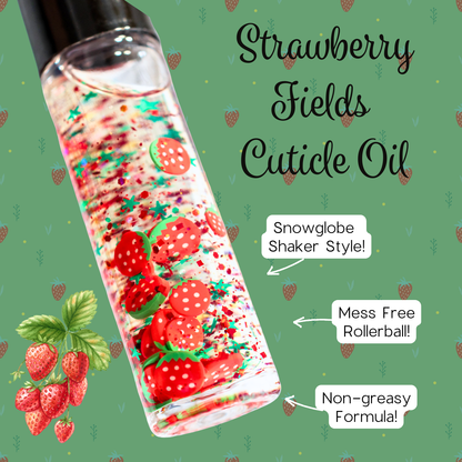 Strawberry Fields 🍓 Shaker Snowglobe Cuticle Oil Rollerball