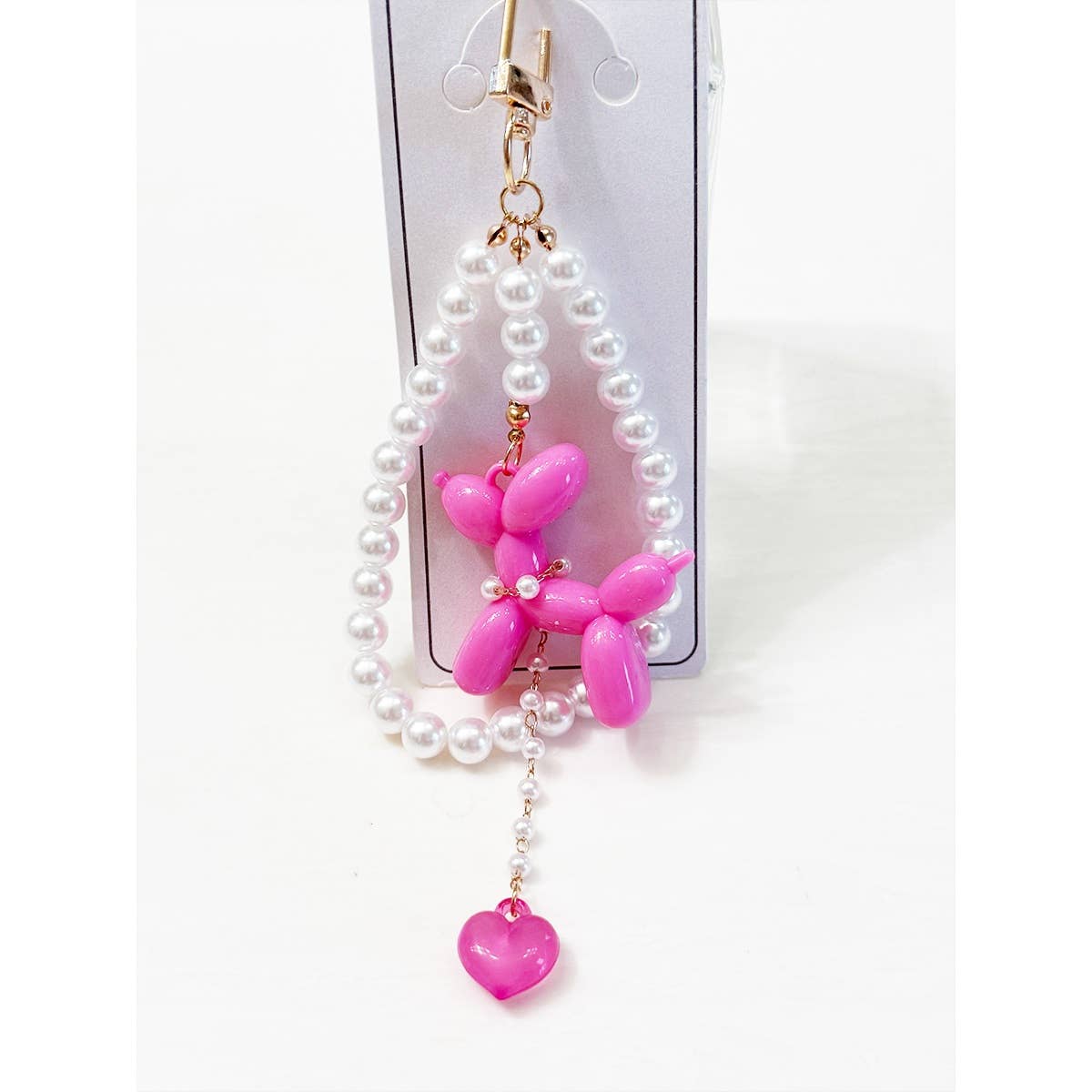 Colorful Puppy Theme Keychain with Heart Charm