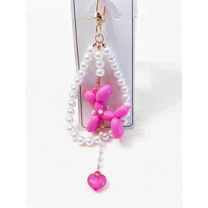 Colorful Puppy Theme Keychain with Heart Charm