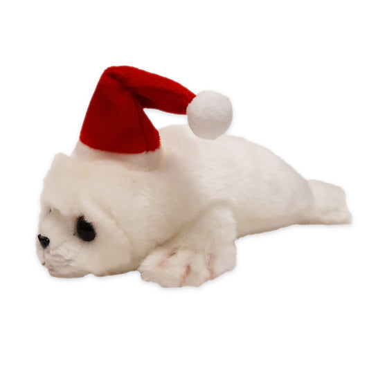 Lucy the Seal 9" with Santa Hat