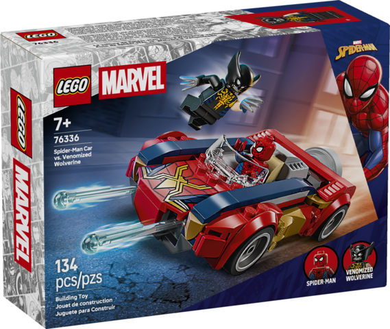 Marvel 76336 Spider-Man Car vs. Venomized Wolverine
