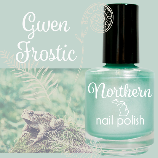 Gwen Frostic ~ Nail Polish pastel green Eco Beauty Vegan