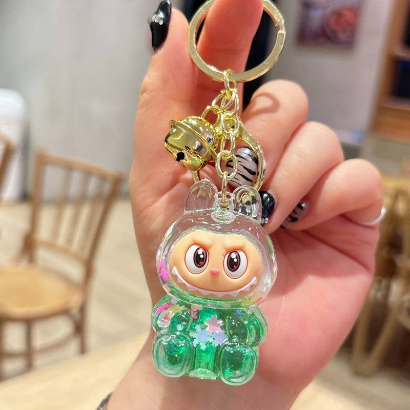 Shiny Quicksand Labubu Keychain