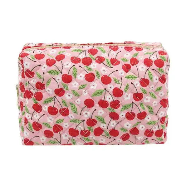 Cherries Quilted Cosmetic Bag