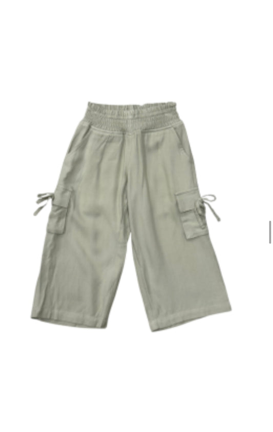 Wide Leg Cargo Pant - Sage