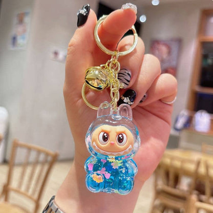 Shiny Quicksand Labubu Keychain