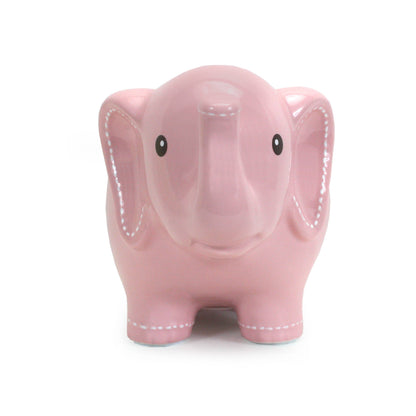 Pink Large Stitched Elephant Bank