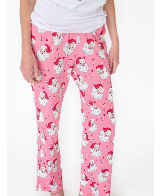 Pink Santa Joy Adult PJ Pants