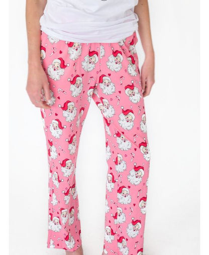 Pink Santa Joy Adult PJ Pants