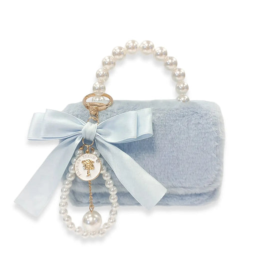 Light Blue Furry Purse w/ Charm