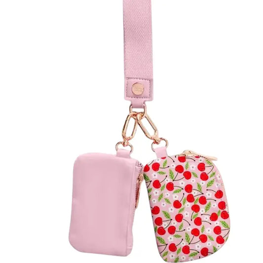 Cherries Dual Wallet Keychain