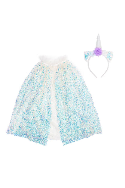 Unicorn Sparkle Cape and Headband,  Size 4-6