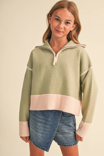 Half Zip Collar Sweater
