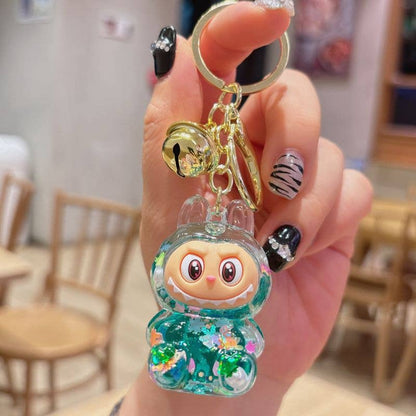 Shiny Quicksand Labubu Keychain