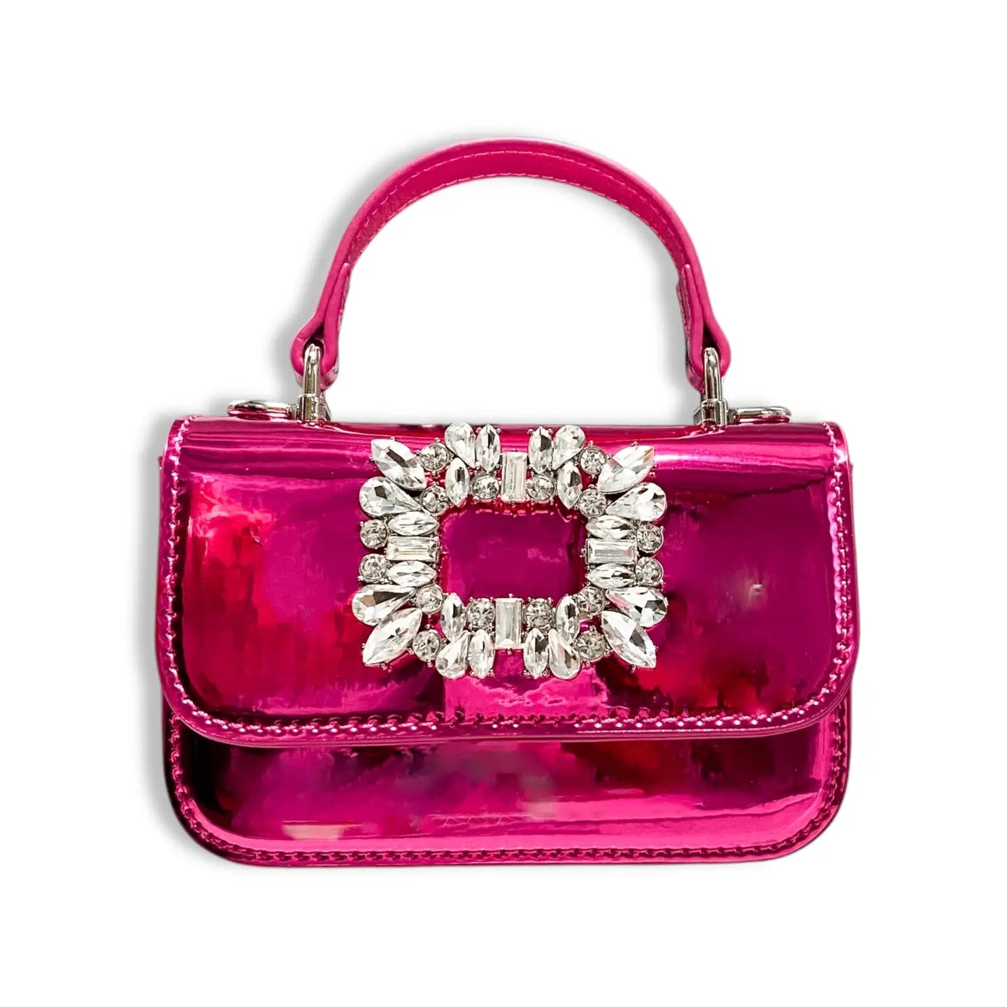 Fuchsia Purse Patent Rhinestone