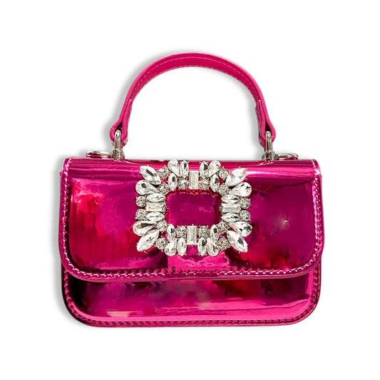 Fuchsia Purse Patent Rhinestone
