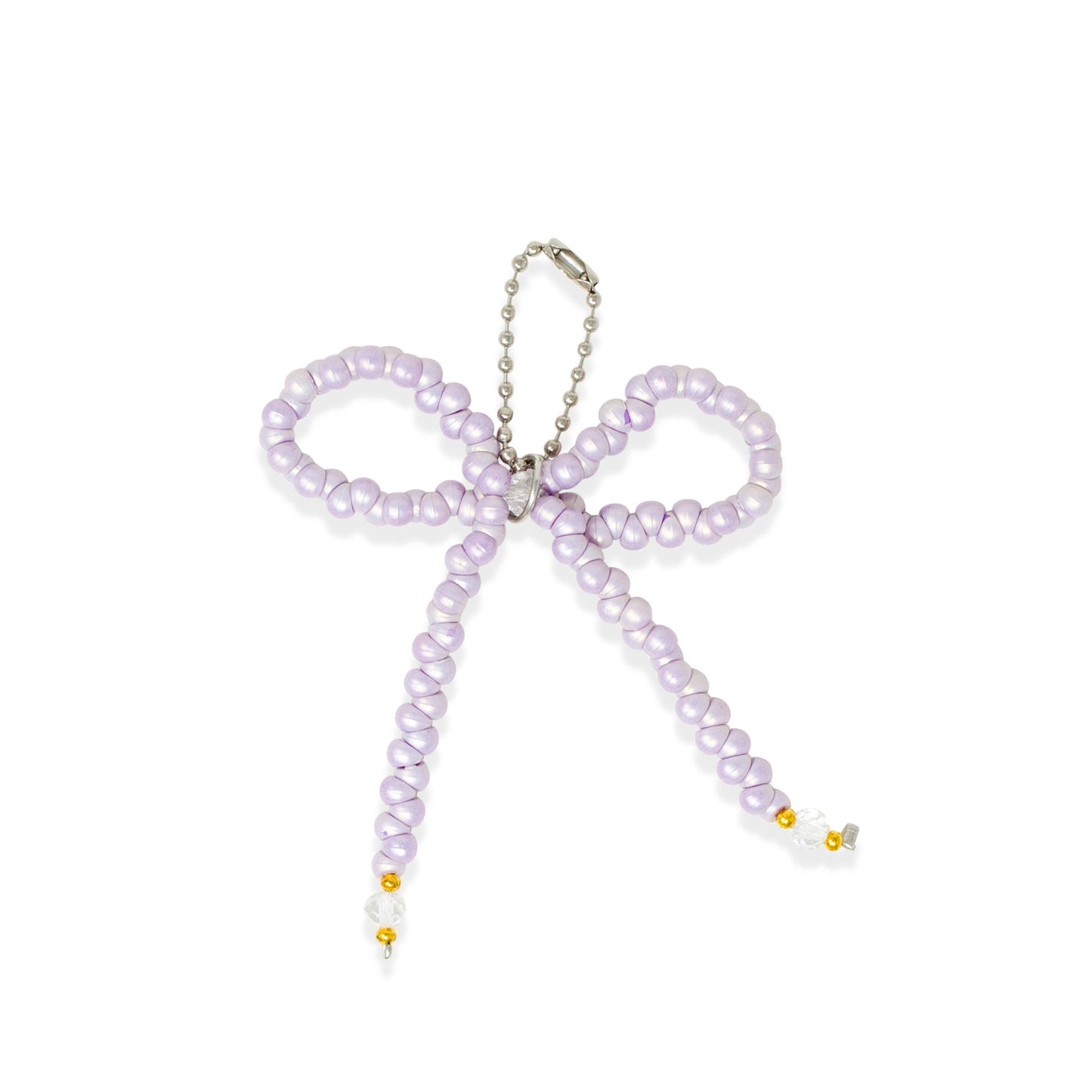 Quilted Rectangle Bow Charm Handbag