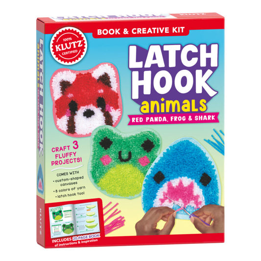 Klutz:  Latch Hook Animals: Red Panda, Frog & Shark