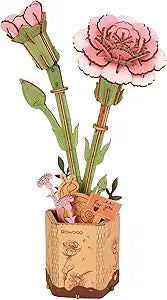 Wood Flower Pink Carnation