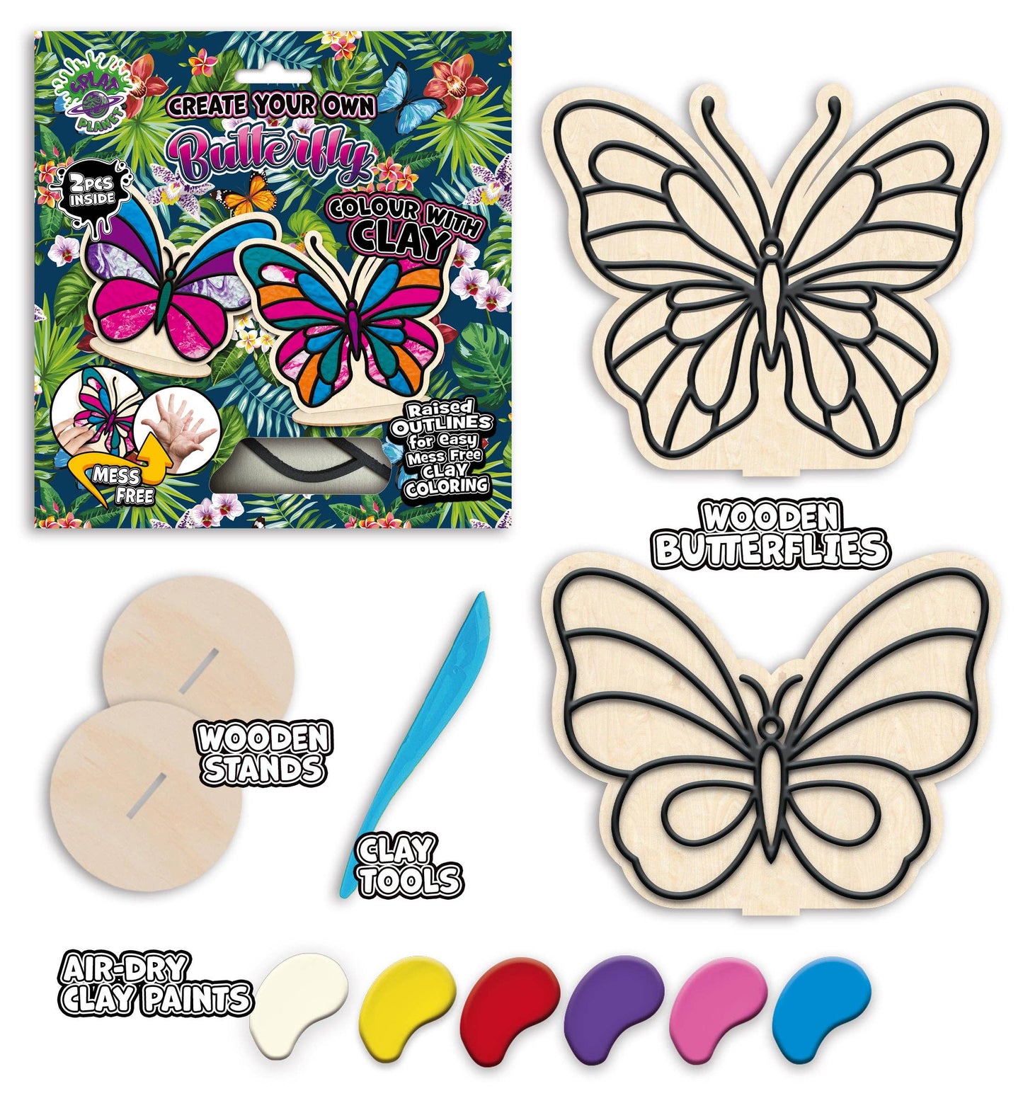 Butterfly Clay Colouring Kit