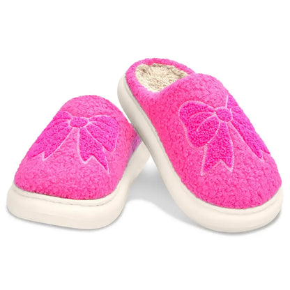 Pink Cozy Bows Slippers