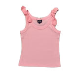 Tie Pink Ribbed Tank Top