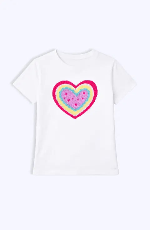 Heart Applique Short Sleeve Tee