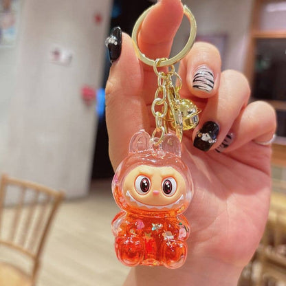 Shiny Quicksand Labubu Keychain
