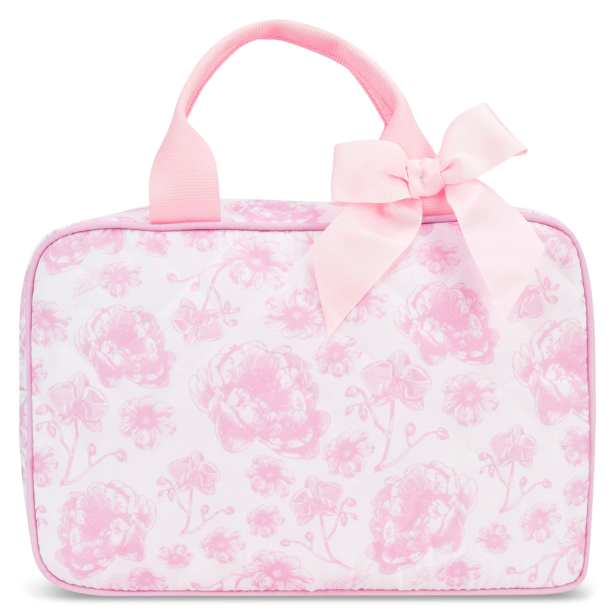 Pretty Pink Toile Large Cosmetic Bag
