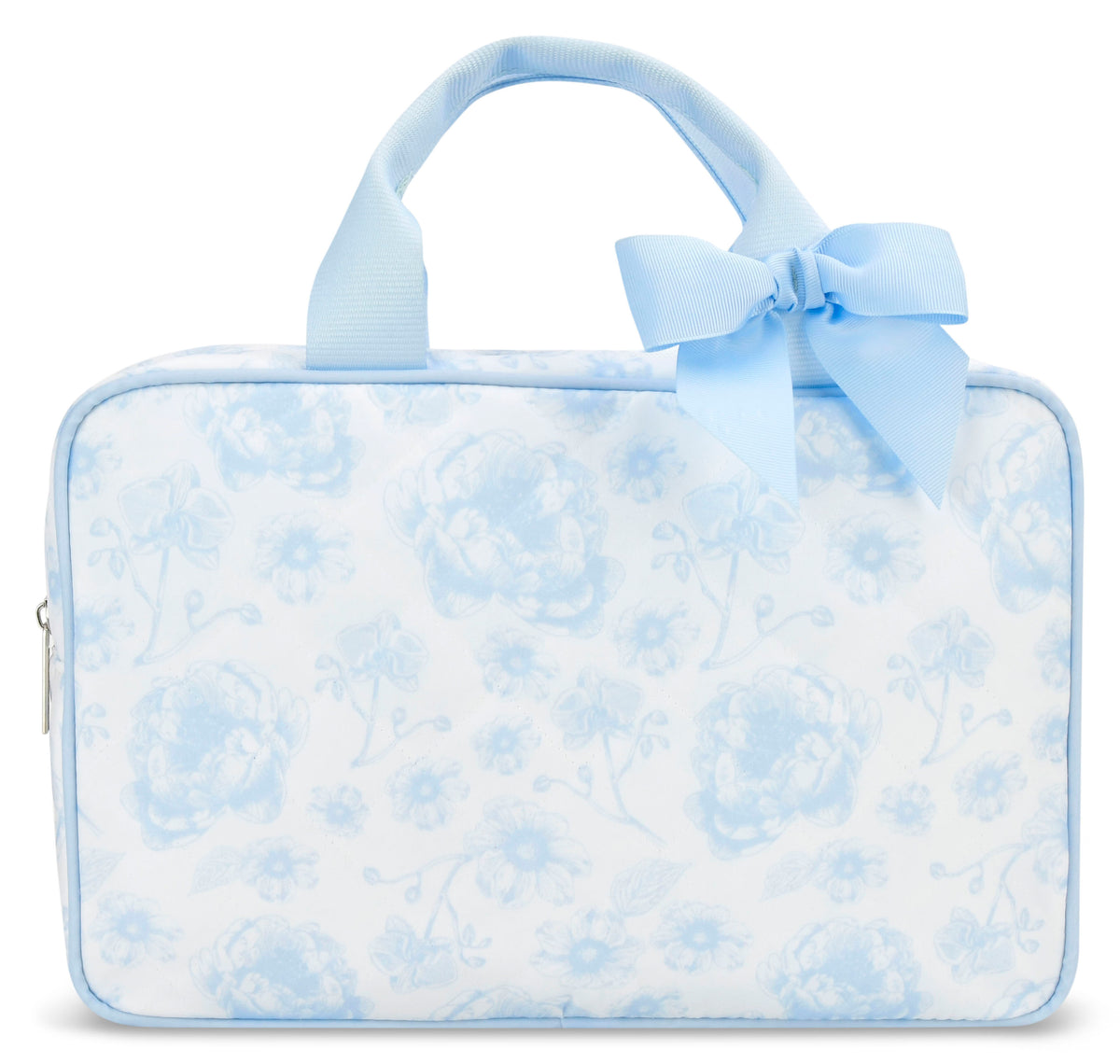 Beautiful Blue Toile Large Cosmetic Bag
