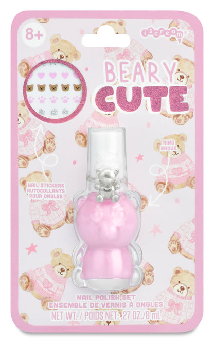 Beary Cute Nail Polish Ring Set