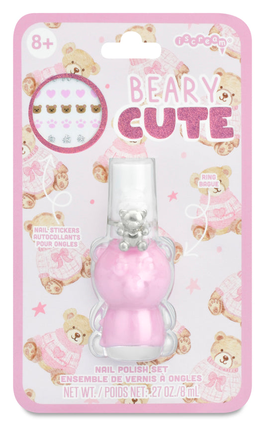 Beary Cute Nail Polish Ring Set