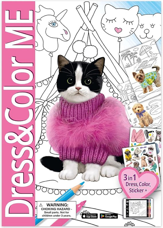 Animal Babies Dress & Color- Large Sticker Book
