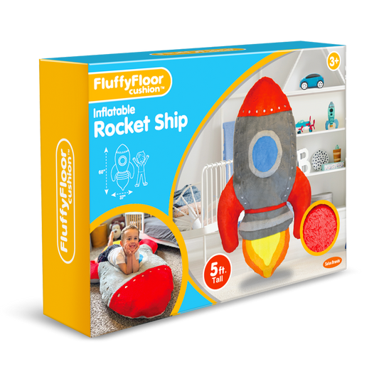 Rocketship Fluffy Floor Cushion