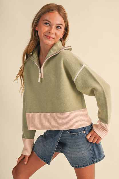 Half Zip Collar Sweater