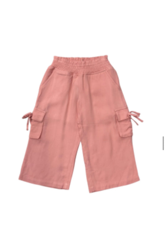 Wide Leg Cargo Pant - Mellow Rose