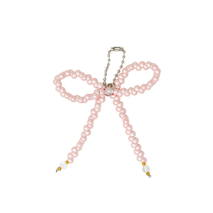 Quilted Rectangle Bow Charm Handbag