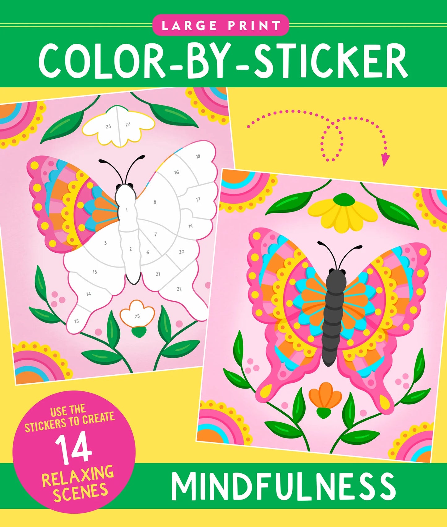Large Print Color-by-Sticker Book: Mindfulness