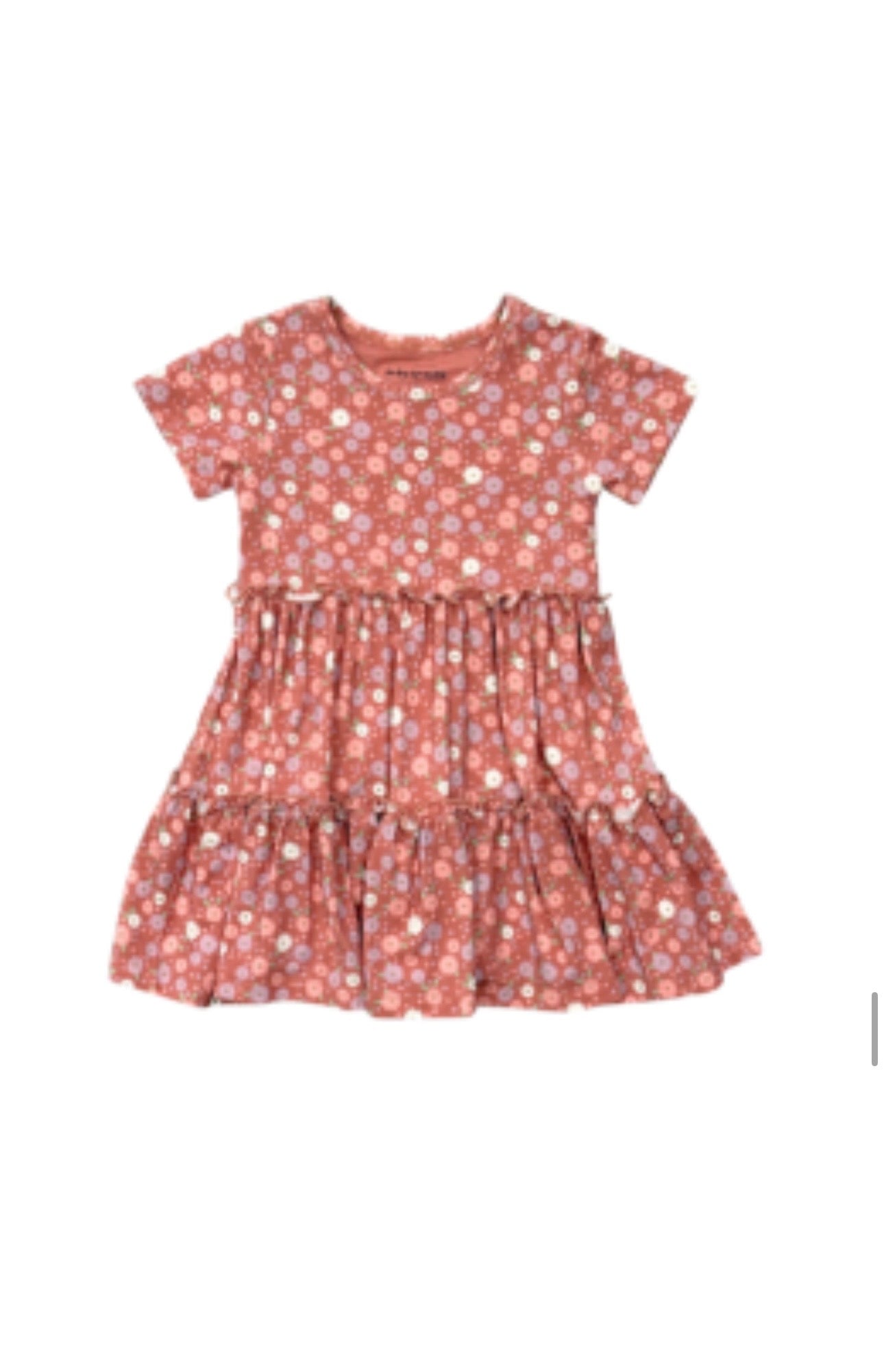 Tiny Petals Short Sleeve Tiered Dress