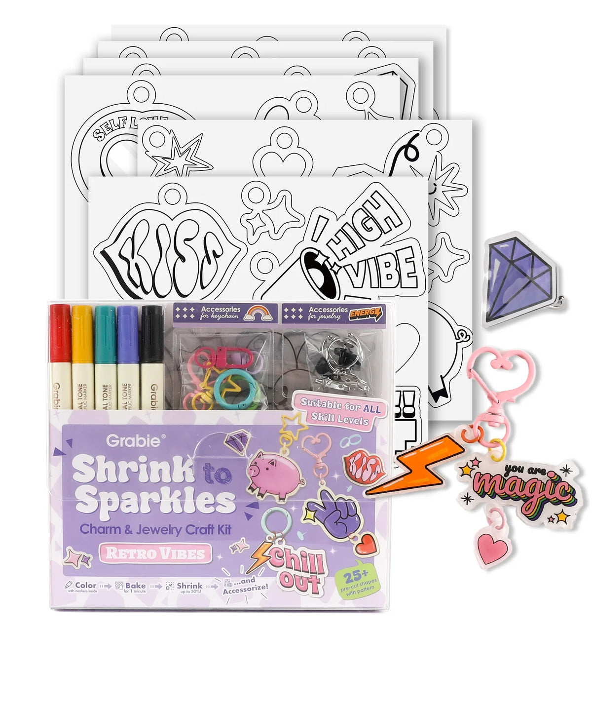 Shrink To Sparkles Craft Kit - Retro Vibes
