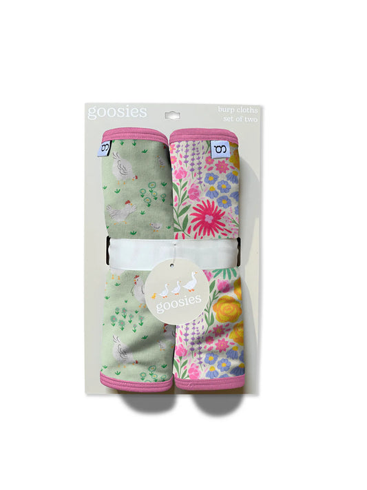 Burp Cloth Set - Spring Chickens