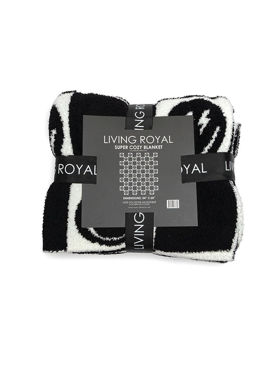Living Royal Black Bolt Smile Blanket