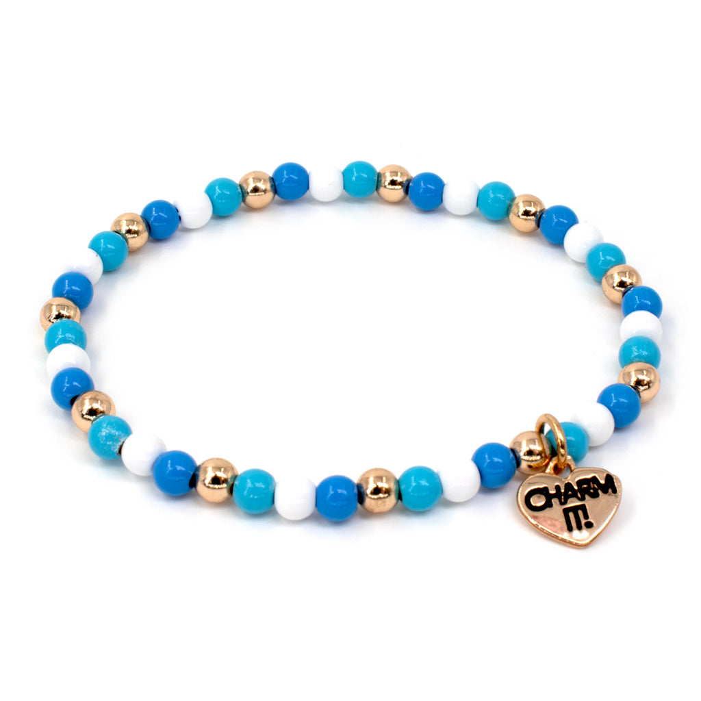 CHARM IT!  Gold Hanukkah Stretch Bead Bracelet