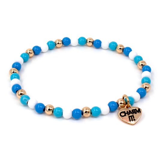 CHARM IT!  Gold Hanukkah Stretch Bead Bracelet