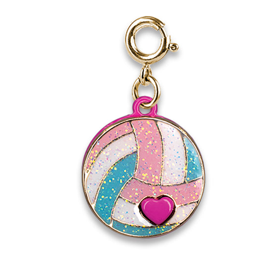 CHARM IT!  Gold Glitter Volleyball Charm