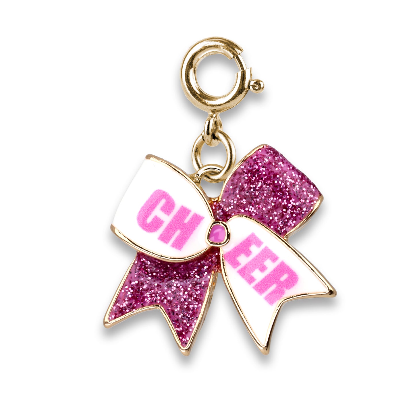 CHARM IT!  Gold Glitter Cheer Bow Charm