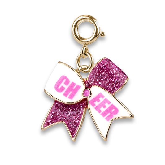 CHARM IT!  Gold Glitter Cheer Bow Charm
