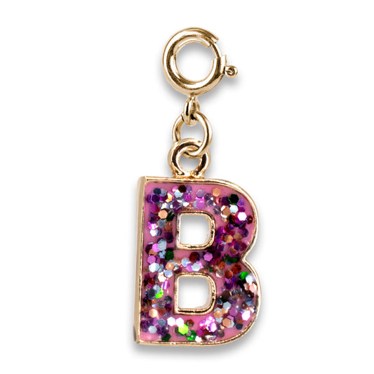 CHARM IT!  Gold Glitter Initials - B Charm