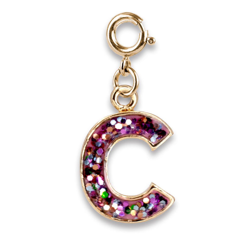 CHARM IT!  Gold Glitter Initials - C Charm