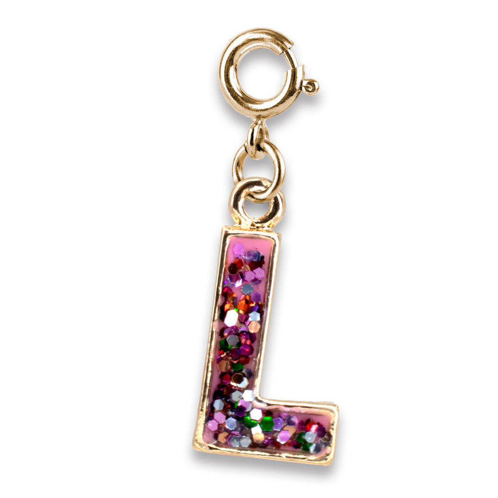 CHARM IT!  Gold Glitter Initials - L Charm